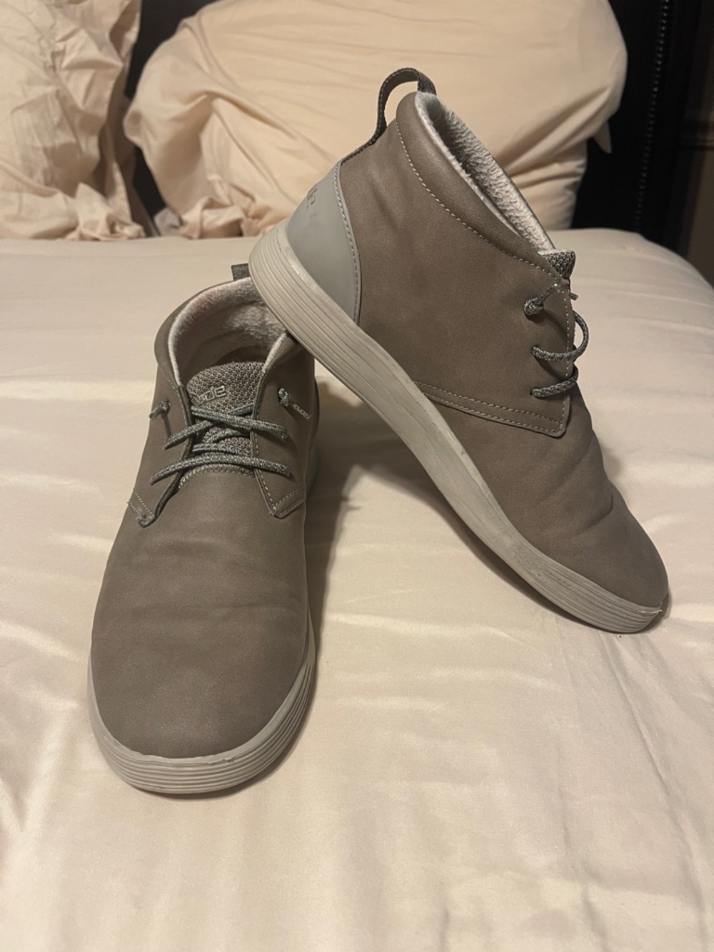 Hey Dude Taupe Gray Casual Chukka Sneakers